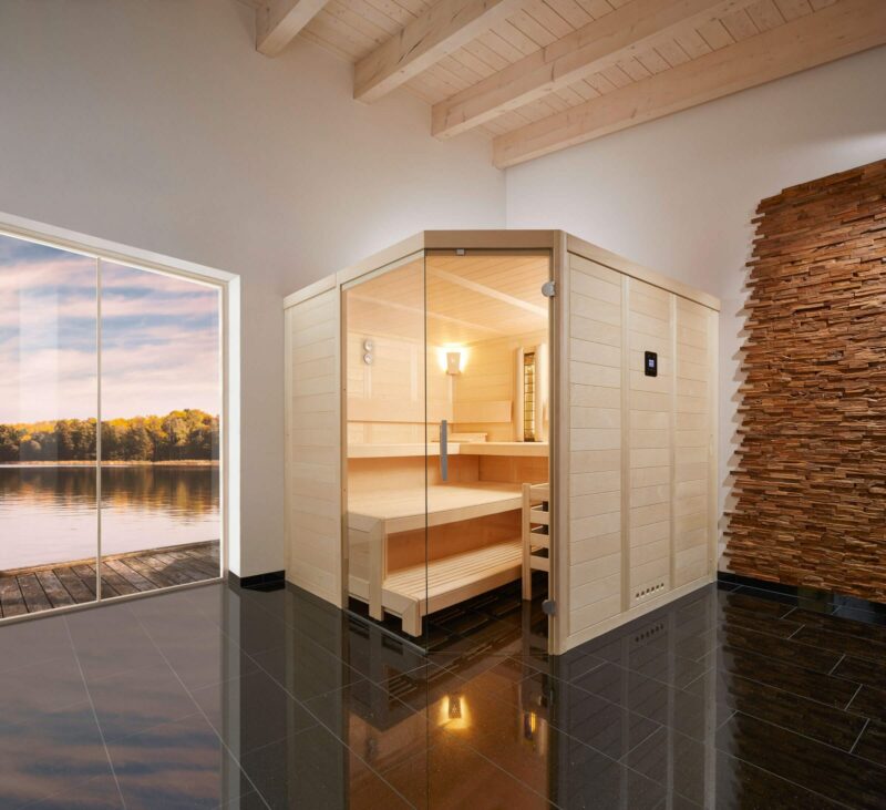 Klassische Sauna aus Espenholz